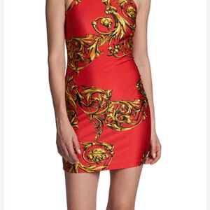 Versace Jeans Collection Red and Gold Mini Dress